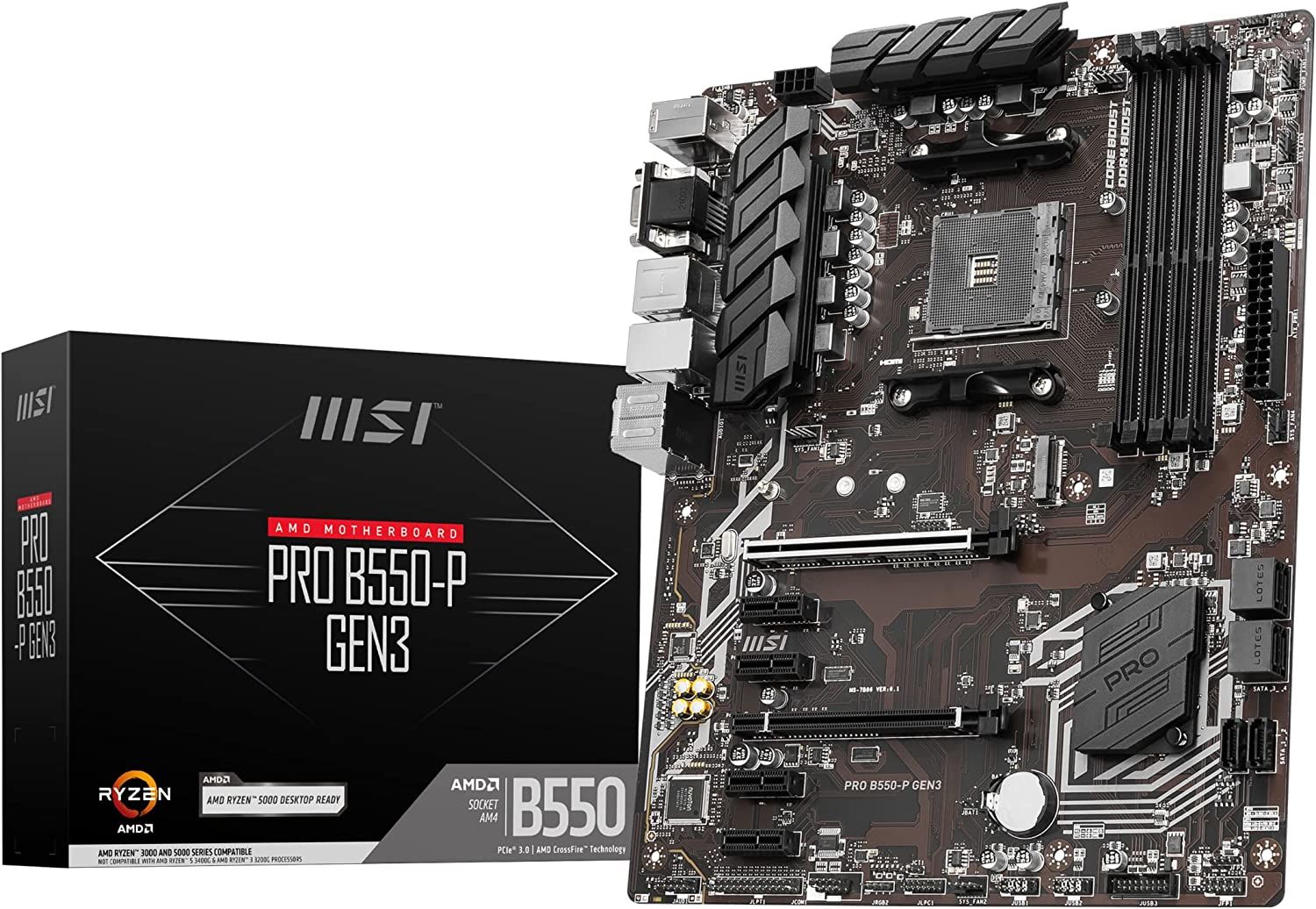 MSI PRO B550-P GEN3 4133(OC) DDR4 Soket AM4 HDMI VGA DVI-D M.2 USB 3.2 ATX Anakart