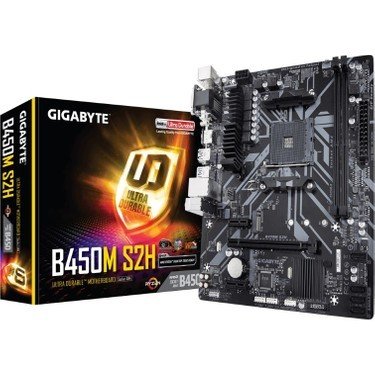 GIGABYTE B450M S2H 3600MHz(OC) DDR4 Soket AM4 M.2 HDMI DVI VGA mATX Anakart