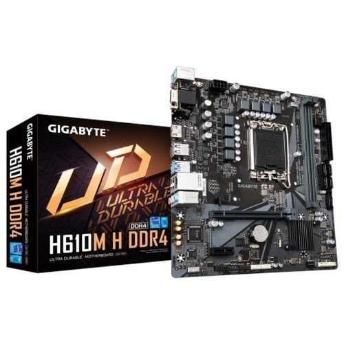 GIGABYTE H610M H 3200MHz DDR4 Soket 1700 M.2 HDMI D-Sub mATX Anakart