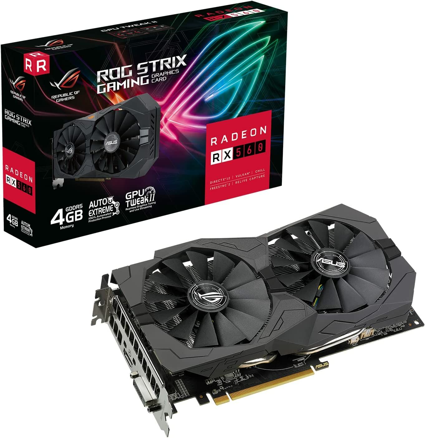 ASUS Radeon RX 560 Ekran Kartı ROG-STRIX-RX560-4G-V2-GAMING 4GB GDDR5 128bit