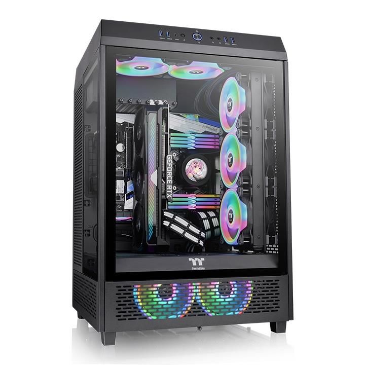 Thermaltake The Tower 500 TG Tempered Glass Black Edition USB 3.2 Mid Tower Kasa