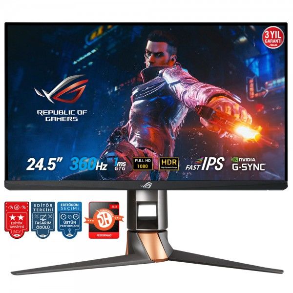 ASUS 24.5'' ROG Swift PG259QNR 360Hz 1ms DP HDMI G-Sync Fast HDR10 IPS FHD Gaming Monitör