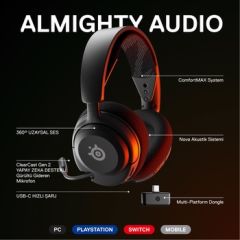 Steelseries Arctis Nova 4 Kablosuz Siyah Gaming Kulaklık