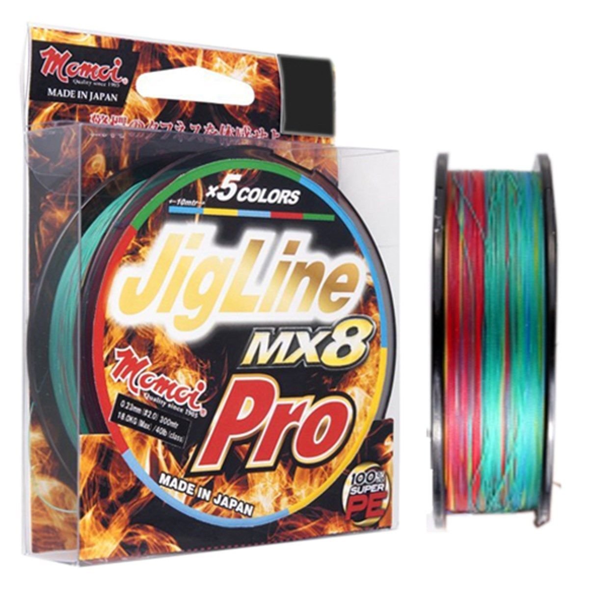 Momoi Jig Line MX8 Pro 0,14mm 300M 8.1KG PE0.8 Multicolor
