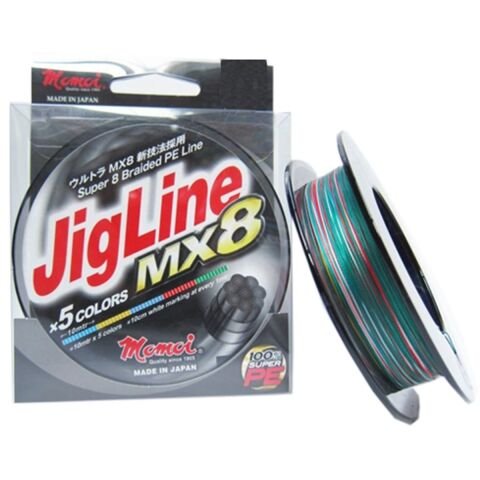 Momoi Jig Line MX8 0.40mm 300M 40KG PE6 Multicolor