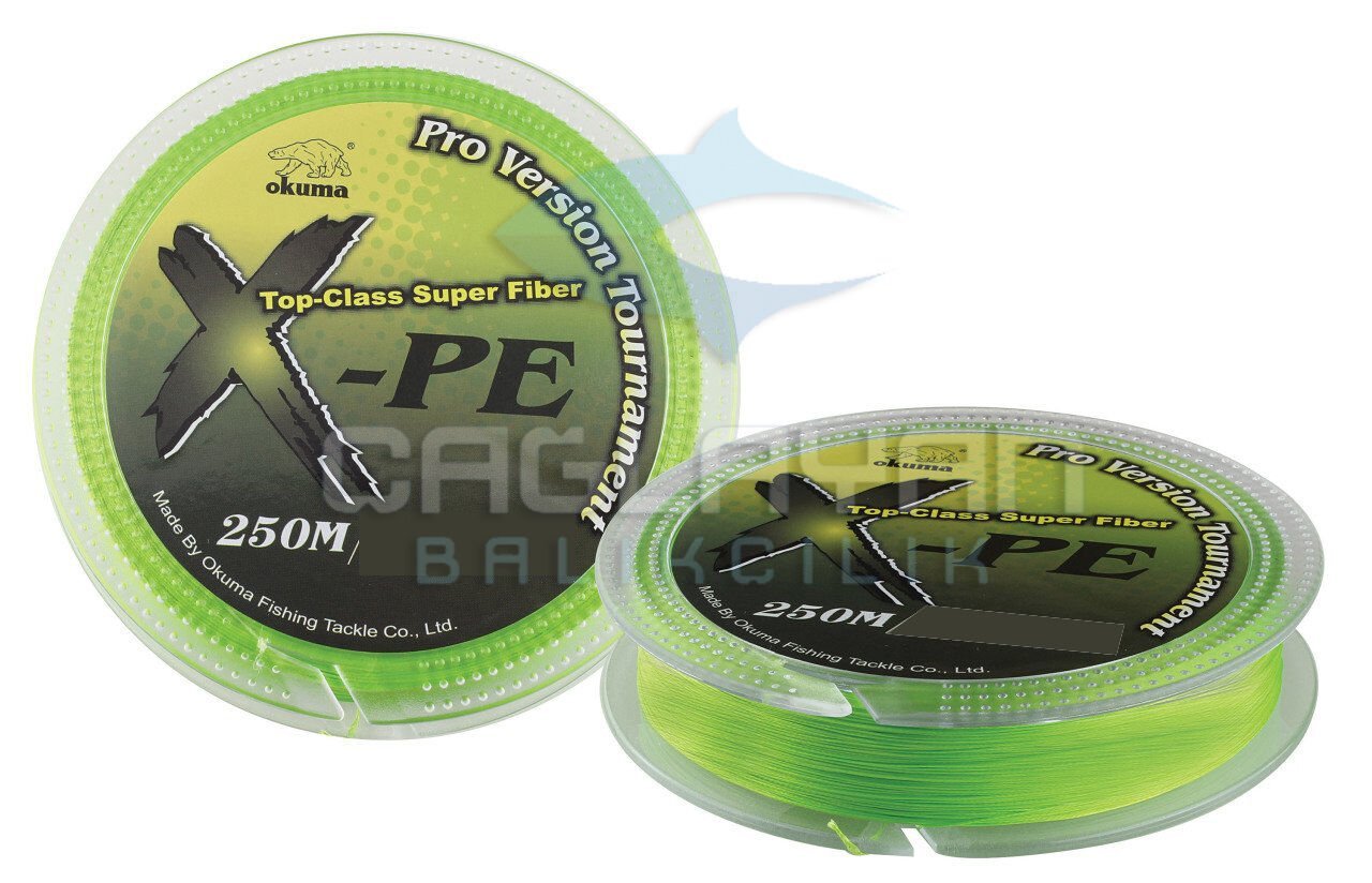 Okuma X-PE Dynema 8 Kat 250 mt Green Örgü İp 0,25 mm