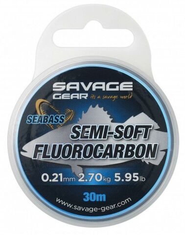 Savage Gear Semi-Soft Fluorocarbon Seabass 30 M 0.21 MM 2.70 KG 5.95 LB Clear