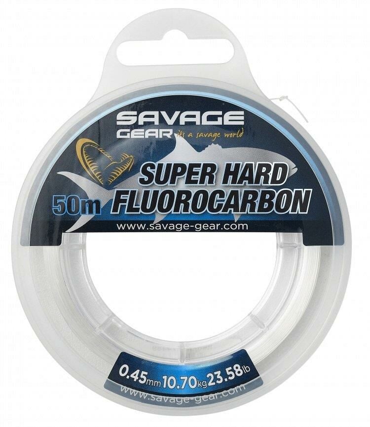 Savage Gear Super Hard Fluorocarbon 50 M 0.55 MM 15.90 KG 35.05 LB Clear