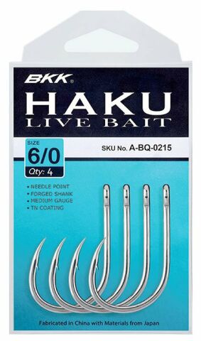BKK Haku Livebait İğne 6/0 4 Pcs