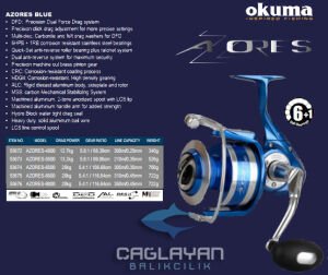 Okuma Azores Blue 9000 Olta Makinesi