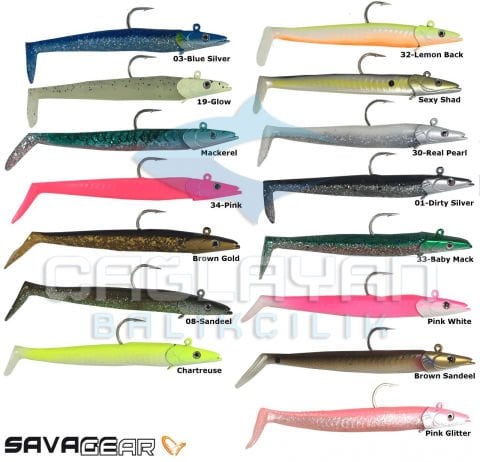 Savage gear Sandeel 12.5 cm 23 gr 2+1 Adet Suni Yem Brown Sandeel