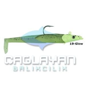 Savage gear Sandeel 12.5 cm 23 gr 2+1 Adet Suni Yem Glow