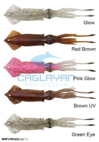 Savage gear 3D TPE Swim Squid 95mm 10g 2 Adet Suni Yem Brown UV