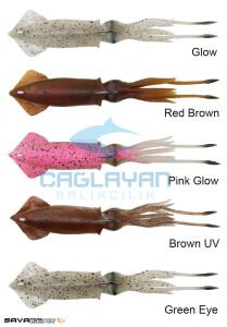 Savage gear 3D TPE Swim Squid 125mm 25g 2 Adet Suni Yem Red Brown