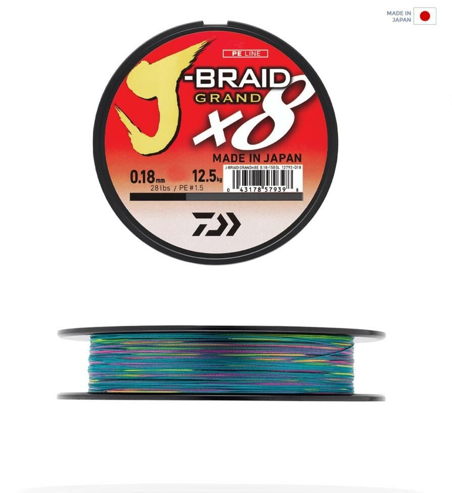 Daiwa JB Grand 8B 300m Multi Color İp Misina 0,16 MM