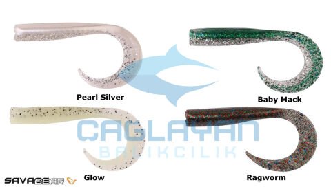 Savage gear LB Sandeel Curltail 7 cm 6 Adet Suni Yem Glow