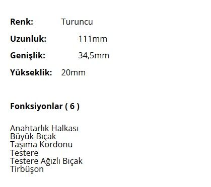 Victorinox 0.8341.MC9 Hunter XT Çakı Testereli Turuncu/Siyah