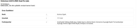 Victorinox 0.8371.MWC Dual Pro Çakı Tek EL 2C Kırmızı/Siyah