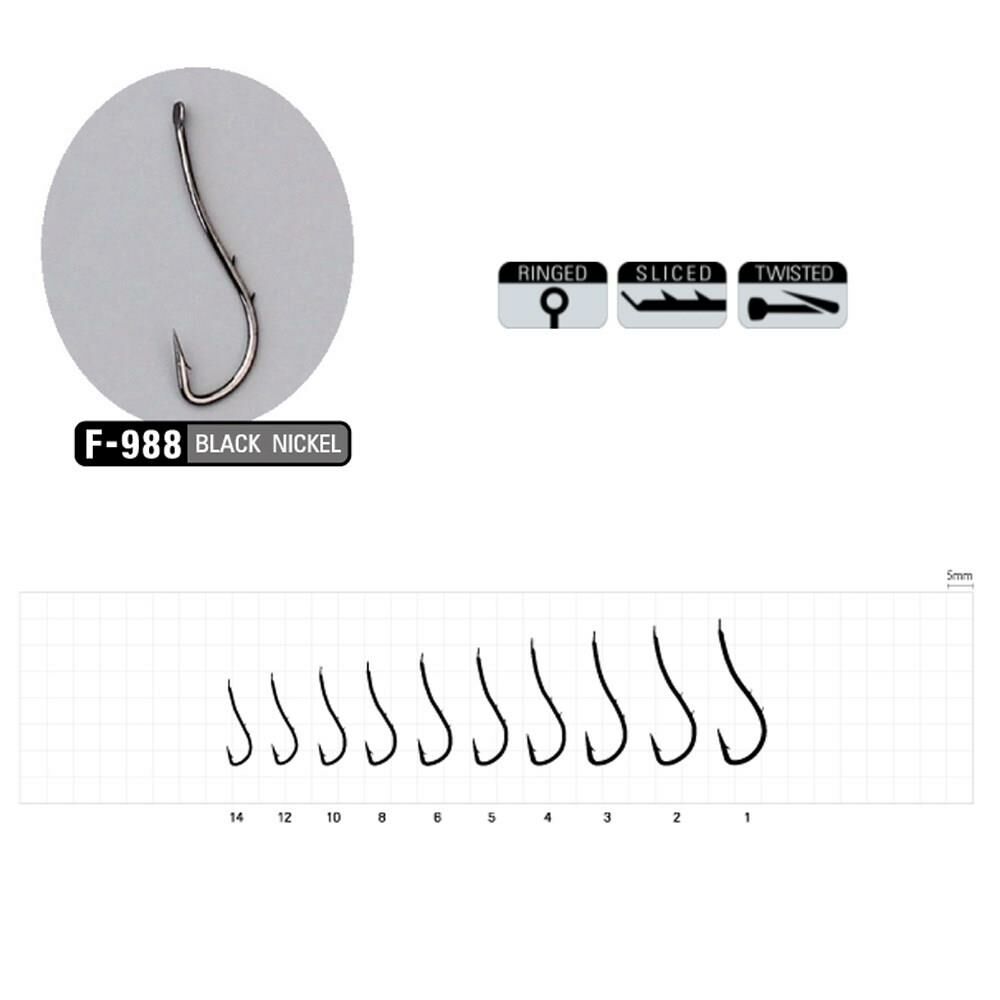 Sasame Ryusen W-Hold F-988 No:4 Black Nikel Olta İğnesi
