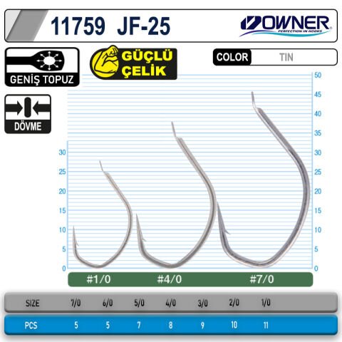 Owner 11759 Jigger Light Hold Jig İğnesi - 1/0