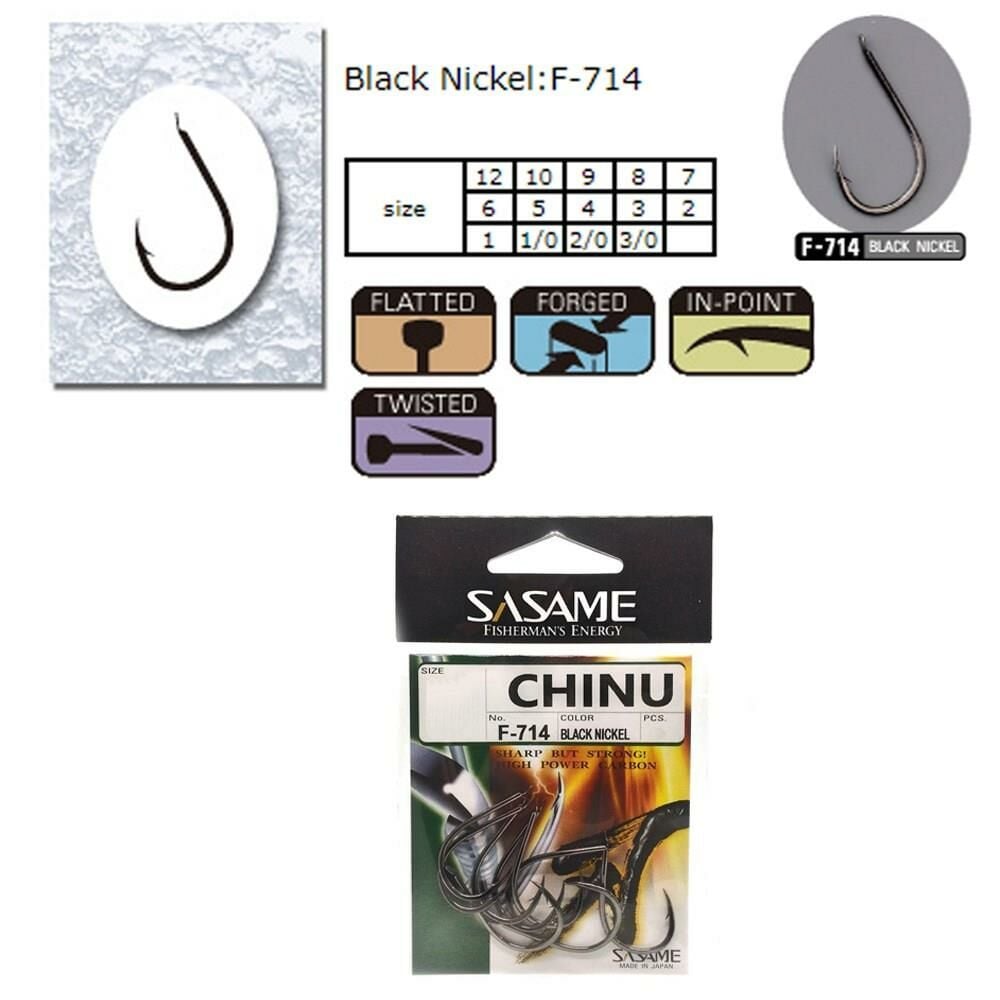 Sasame Chinu F-714 No:2 Black Nikel Olta İğnesi