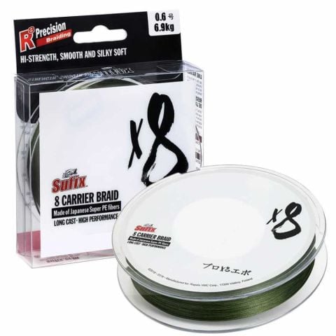 Sufix X8 Carrier Braid Stealth Green 300m 0,205mm 17,5kg