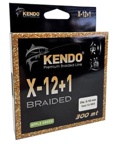 Kendo X-12+1 Braided 300m Apple Green Örgü İp 0,25mm