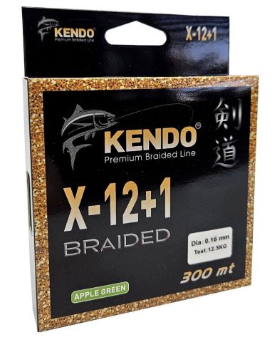 Kendo X-12+1 Braided 300m Apple Green Örgü İp 0,20mm