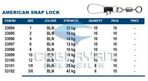 Okuma American Snap Lock Размер 10 шт. 10 шт. 10 шт.