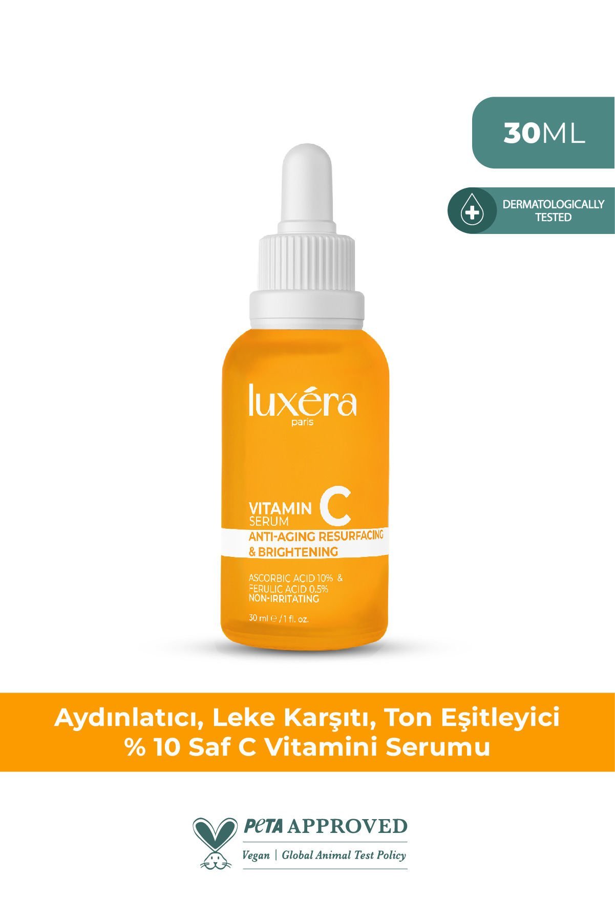 Aydınlatıcı Ve Cilt Tonu Eşitleyici C Vitamini Cilt Yüz Serumu 30 Ml