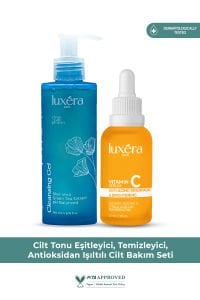 Cilt Tonu Eşitleyici Aydınlatıcı Temizleyici Antioksidan Işıltılı Cilt Seti