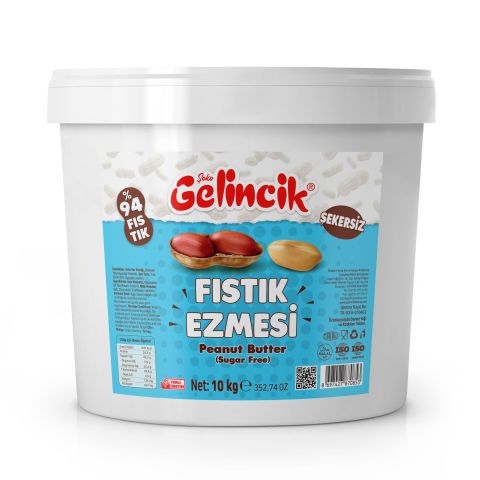 Gelincik Şekersiz Fıstık Ezmesi Krem 10 kg