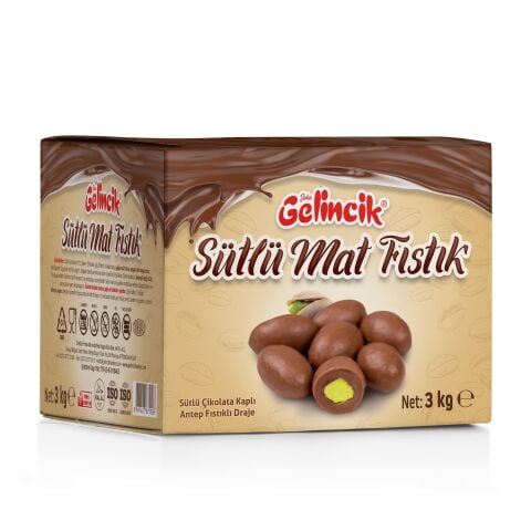 Gelincik 3 Kg Draje Sütlü Mat Fıstık