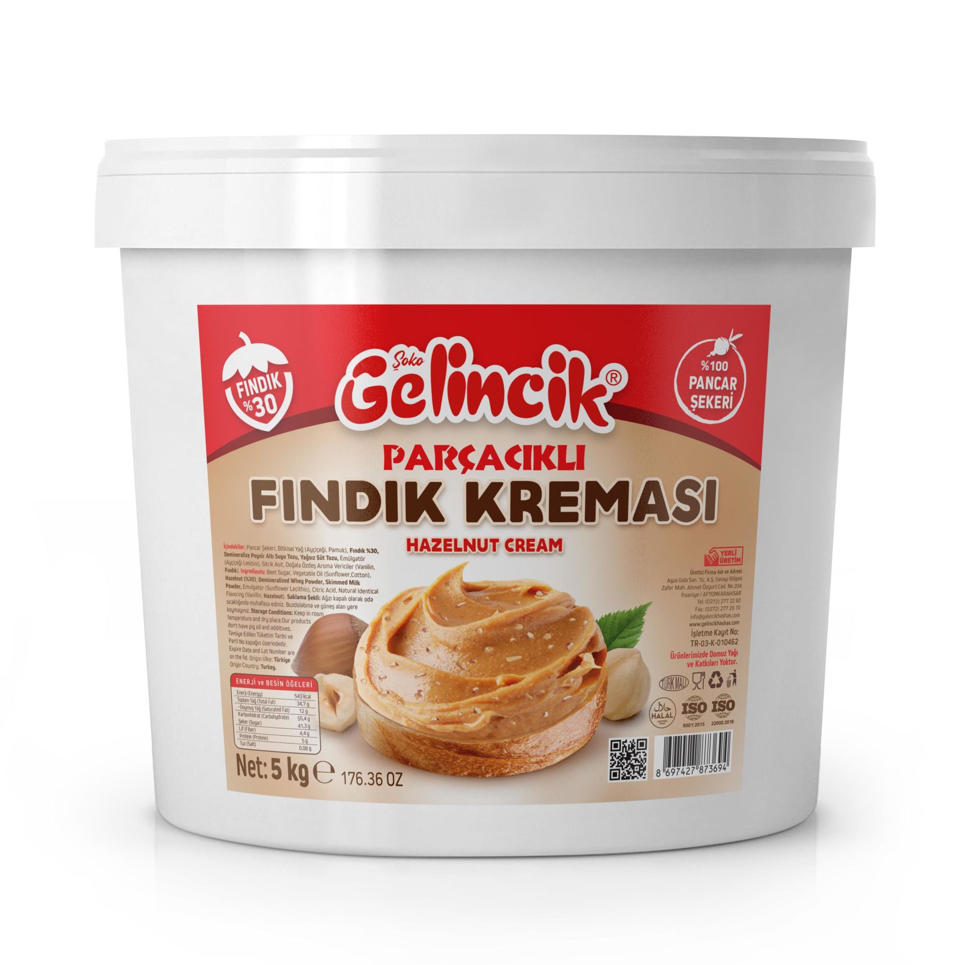 Gelincik 5 Kg Fındık Kreması Ekstra Parçacıklı