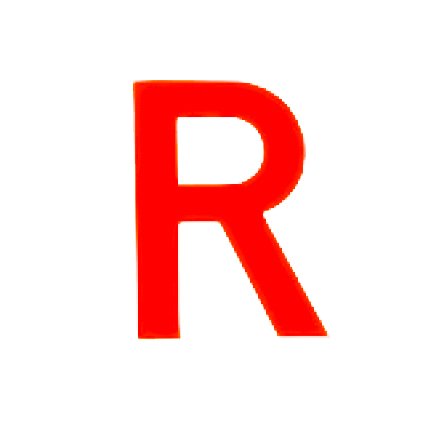 Número radial R Letra Roja