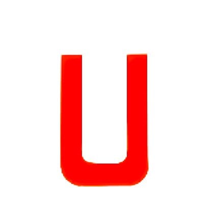 Radial Number U Letter Red