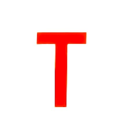 Radial Number T Letter Red