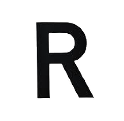 Radial Number Letter R Black