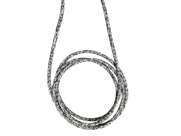 4mm Dyneema Siyah Beyaz Alt Yaka Baskı İpi 1mt