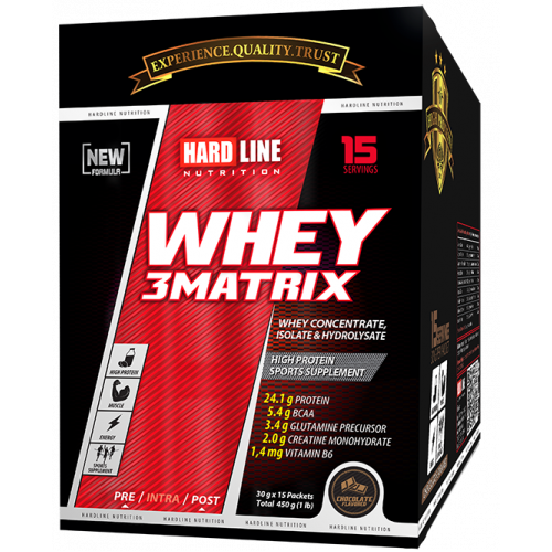 Hardline Whey 3 Matrix Protein Tozu Çikolatalı 30 Gr 15 Adet