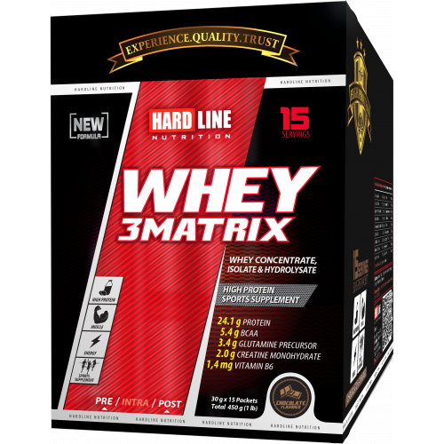 Hardline Whey 3 Matrix Protein Tozu Çikolatalı 30 Gr 15 Adet