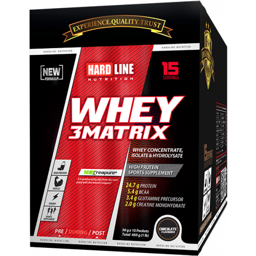 Hardline Whey 3 Matrix Protein Tozu Çikolatalı 30 Gr 15 Adet