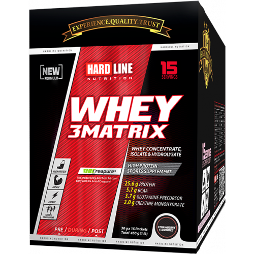 Hardline Whey 3 Matrix Protein Tozu Çilekli 30 Gr 15 Adet