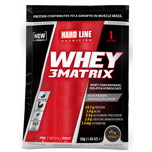 Whey Hardline 3Matrix Tek Kullanımlık Çikolatalı 30 Gr