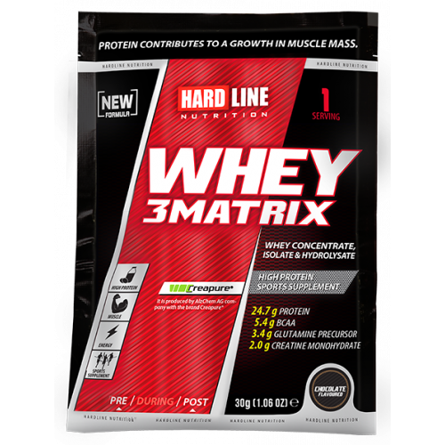 Whey Hardline 3Matrix Tek Kullanımlık Çikolatalı 30 Gr