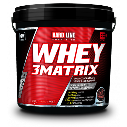 Hardline Whey 3 Matrix Protein Tozu Çilekli 4000 Gr