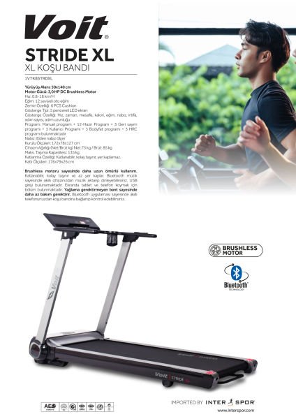 STRIDE XL OTOMATİK EĞİMLİ KOŞU BANDI