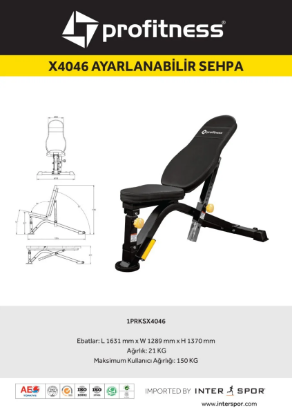 PROFITNESS X4046 AYARLANABİLİR SEHPA