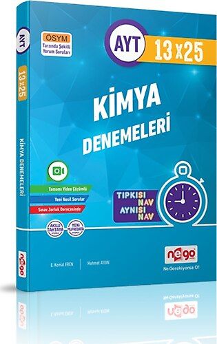 NEGO AYT KİMYA DENEMELERİ 13X25