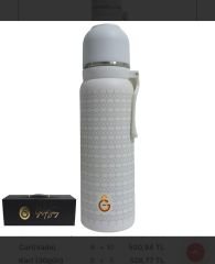 GALATASARAY-FENERBAHÇE-BEŞİKTAŞ MATARA ÇELİK 587194 BARDAKLI KAPAK BEYAZ 650 ML-TMN LİSANSLI